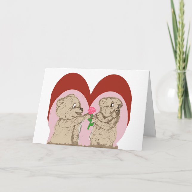 Fuzzy Bears Valentine Card (Front)