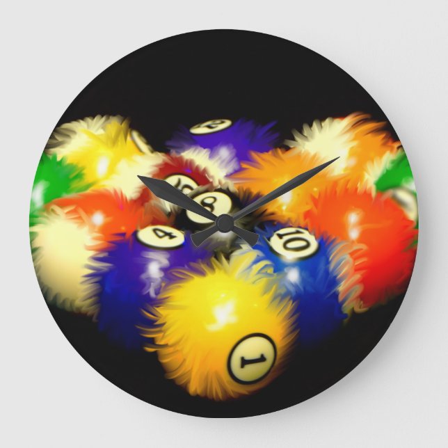 Fuzzy Billiards Wall Clock (Front)
