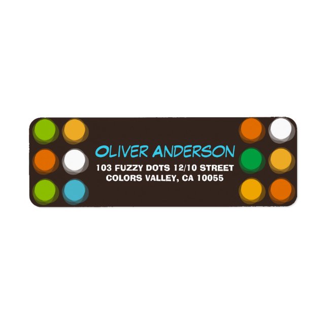 Fuzzy Blur Colour Dots Retro Party Address Labels (Front)