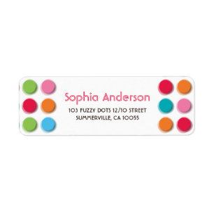 Fuzzy Blur Colour Dots Retro Party Address Labels