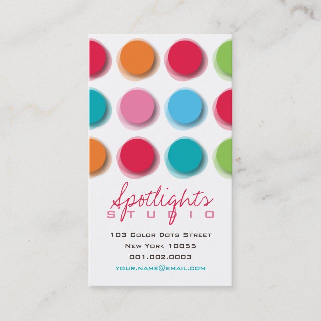 Fuzzy Blur Colour Dots Retro Pop Fun Profile Card (Front)
