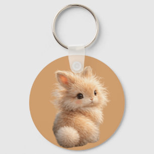 Fuzzy bunny key ring