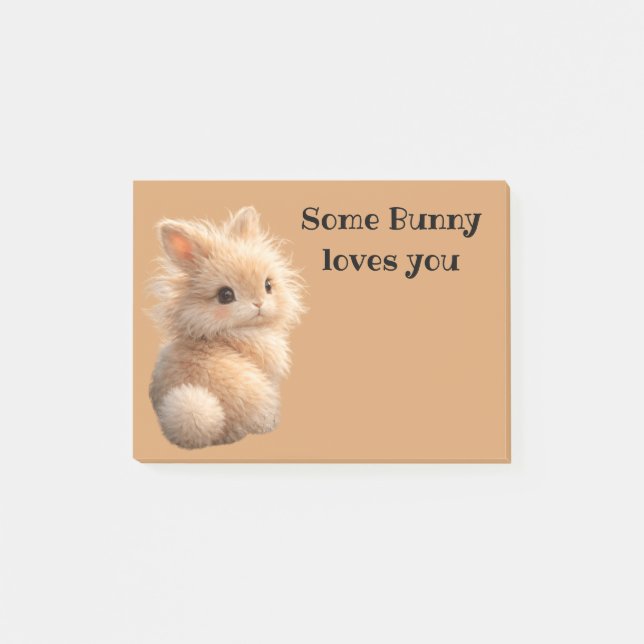 Fuzzy bunny: Some Bunny Loves You Post-it Notes (Front)