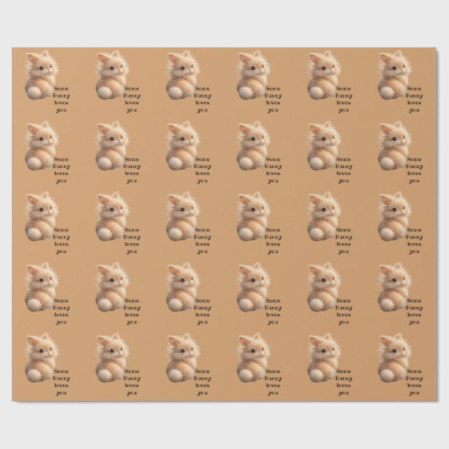 Fuzzy bunny: Some Bunny Loves You Wrapping Paper (Flat)