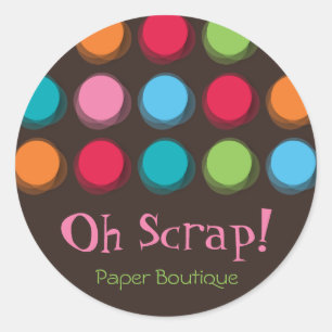 Fuzzy Colour Dots Fun Party Favours Label Stickers