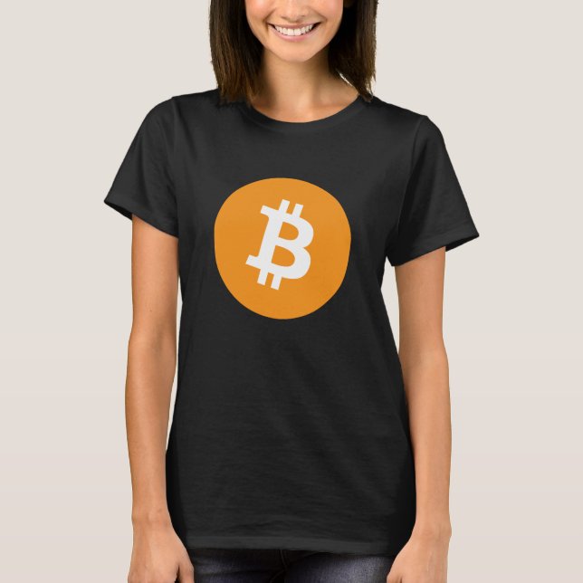 Fuzzy Express® Bitcoin Original Logo Black W T-Shirt (Front)