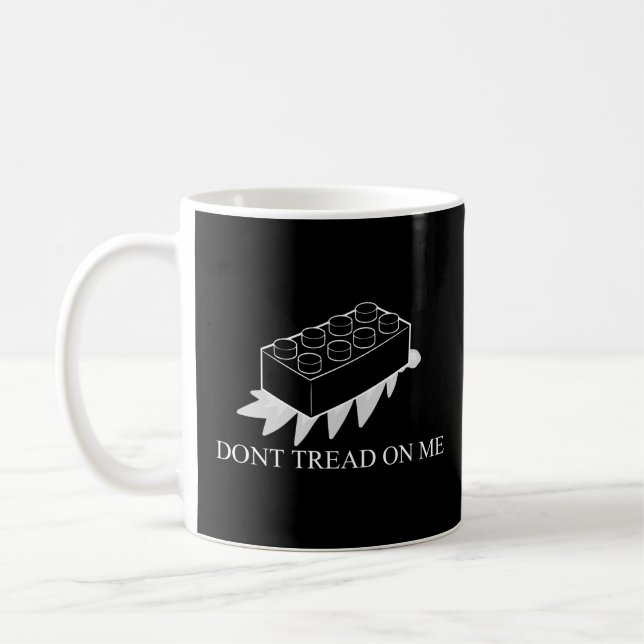 Fuzzy Express® Gadsden Flag Brick Joke Black Coffee Mug (Left)