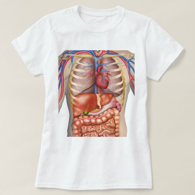 Fuzzy Express® Internal Organs Anatomy Woman T-Shirt (Design Front)
