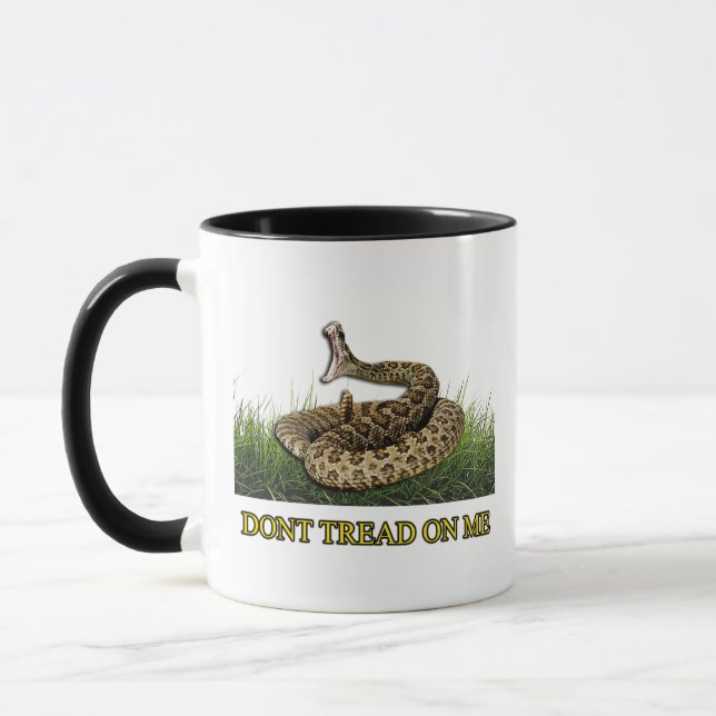 Fuzzy Express® Modern Gadsden Flag Black-White Mug (Left)