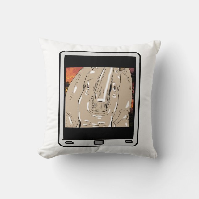 Fuzzy Express® Rhino Selfie Cushion (Front)