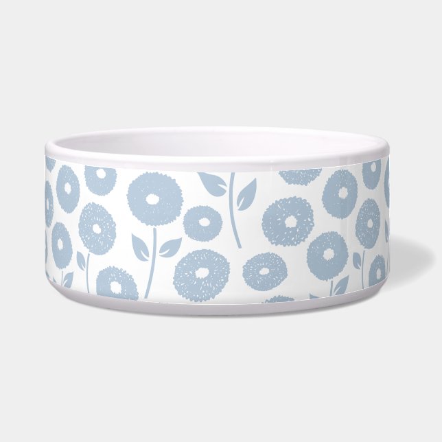 Fuzzy Flower Pattern Blue on White (Front)