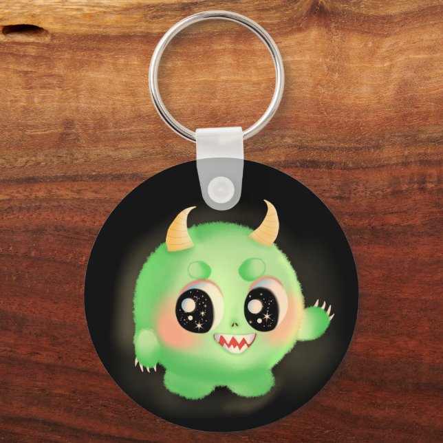 Fuzzy Friendly Monster Creature Key Ring (Front)