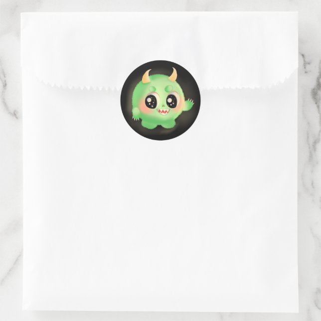 Fuzzy Friendly Monster Creature Sticker (Bag)