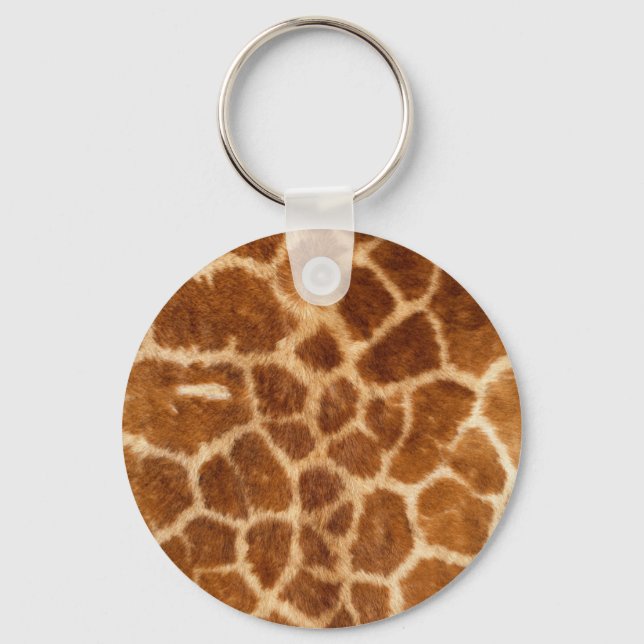 Fuzzy Giraffe Fur Pattern Key Ring (Front)
