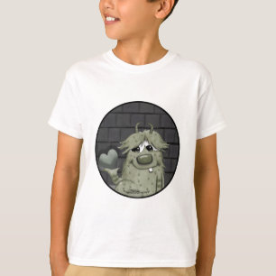 Fuzzy Green Monster with Heart T-Shirt