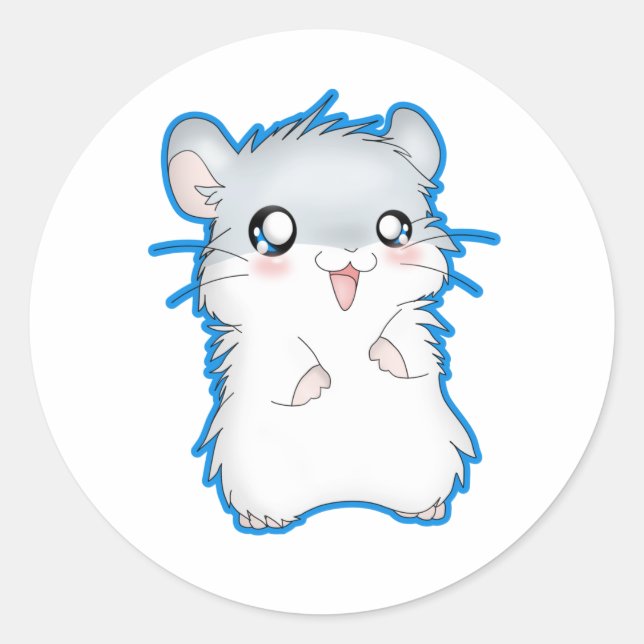 Fuzzy Hamster Classic Round Sticker (Front)