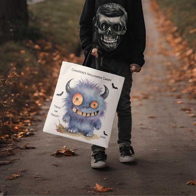 Fuzzy Monster Halloween Candy Tote Bag (Creator Uploaded)