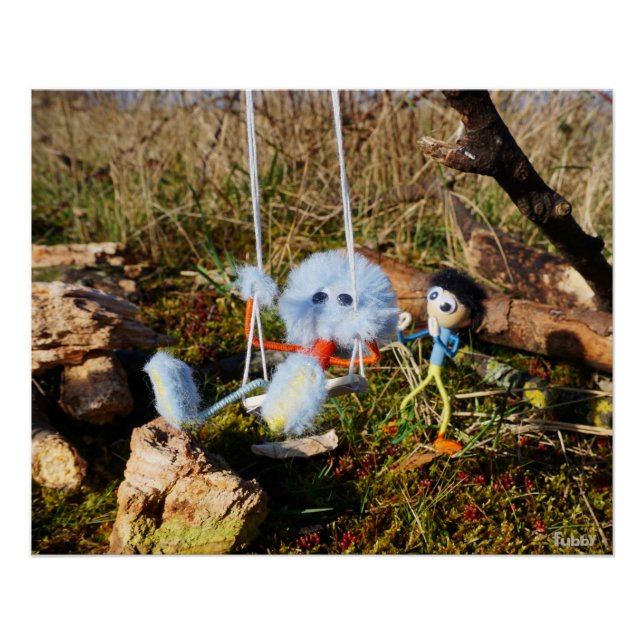Fuzzy monster on the swing. poster (Front)