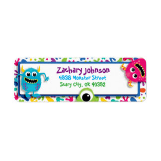 Fuzzy Monsters Return Address Label
