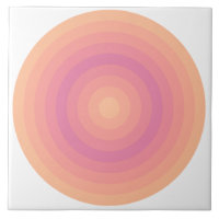 Fuzzy Peach Aurora Pink Circles Ceramic Tile