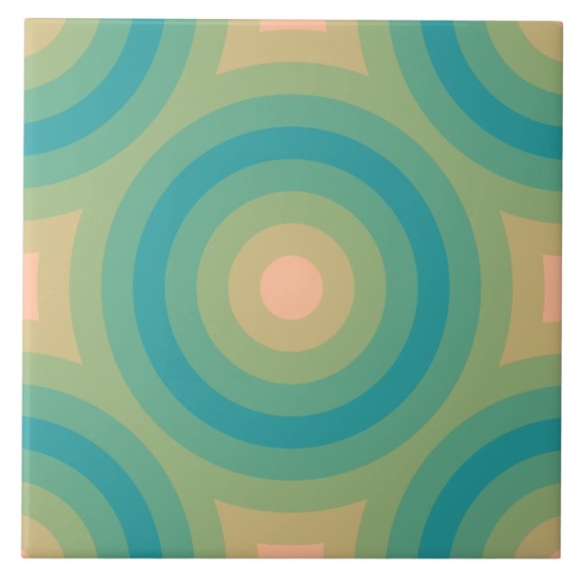 Fuzzy Peach Baltic Circle Pattern Ceramic Tile (Front)
