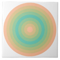 Fuzzy Peach Bermuda Circles Ceramic Tile