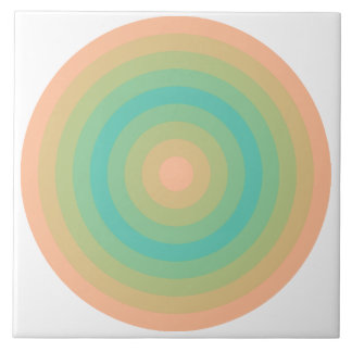 Fuzzy Peach Bermuda Circles Ceramic Tile 