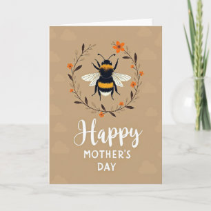 Fuzzy Pollinator Mothers Day Card