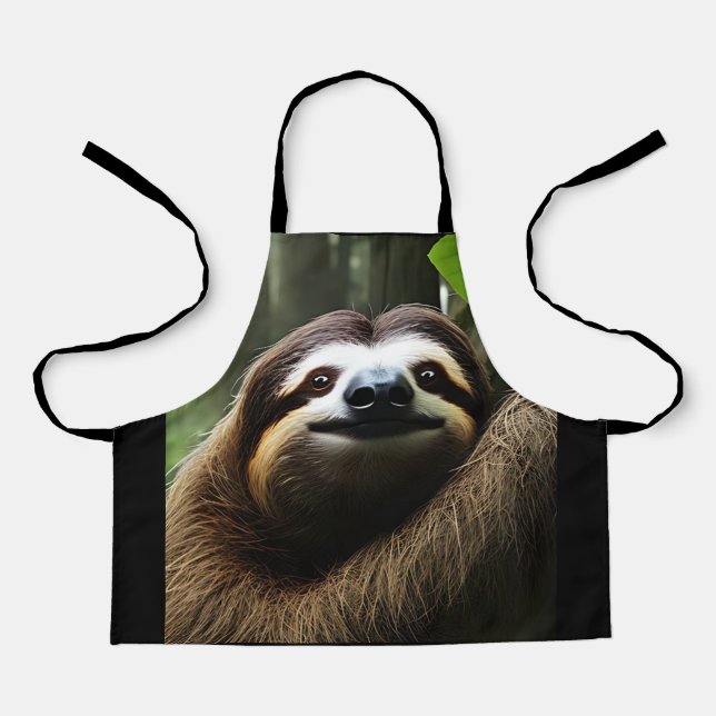 Fuzzy Sloth, Full Print Kids Apron (Front)