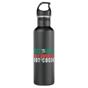 Fuzzy Socks, Ugly Sweaters, Hot Cocoa Quote 710 Ml Water Bottle