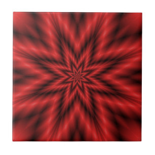 Fuzzy Star in Red Ceramic Tile