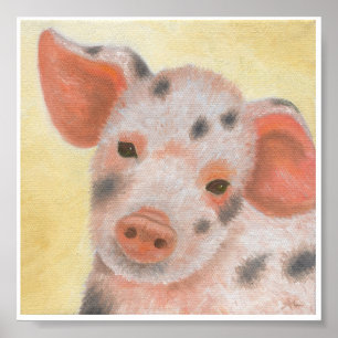 Fuzzy the Piglet art poster print