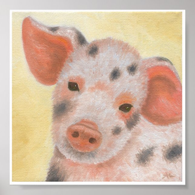 Fuzzy the Piglet art poster print (Front)