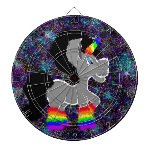 Fuzzy Unicorn in Space Dartboard (Front)