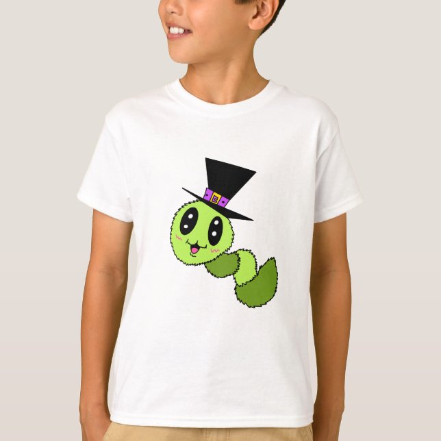 Fuzzy Worm with Hat Kid Shirt (Front)