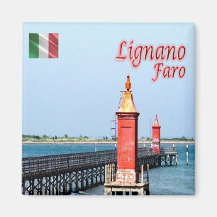 FVG009 LIGNANO, Lighthouse, Italy, Fridge Magnet