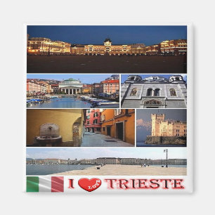 FVG014 TRIESTE I Love, Mosaic, Italy, Fridge Magnet