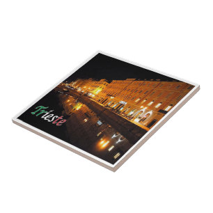 FVG015 TRIESTE, Grand Canal by Night, Ceramic Tile