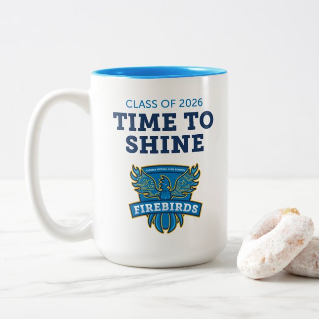 FVHS Time to Shine  Two-Tone Coffee Mug (With Donut)
