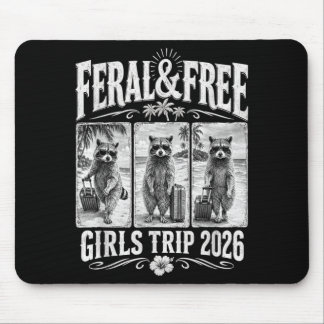 Fvibesl Girls Trip 2026 Funny Racoon Vacation Mouse Pad
