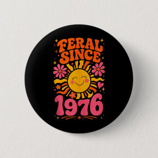 Fvibesl Since 1976 Retro Sun - Funny 50th Birthday 6 Cm Round Badge