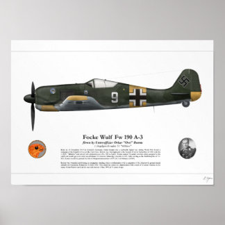 Fw 190 A-3 (Oskar Romm) Poster
