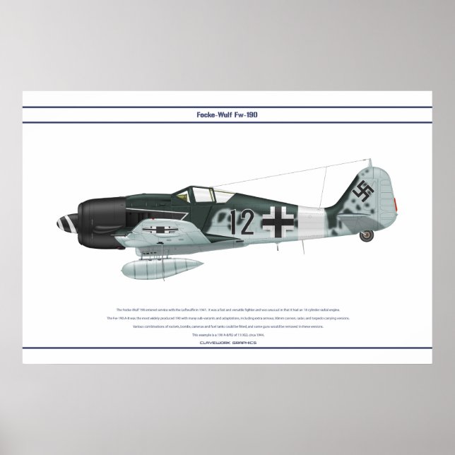 Fw-190 A-8 JG3 1 Poster (Front)