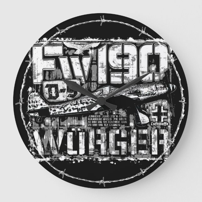 Fw 190 D-9 Acrylic Wall Clock (Front)