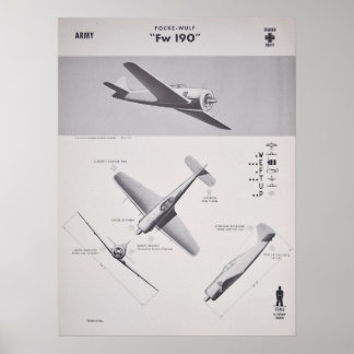 FW-190 US Army Vintage Recognition Poster