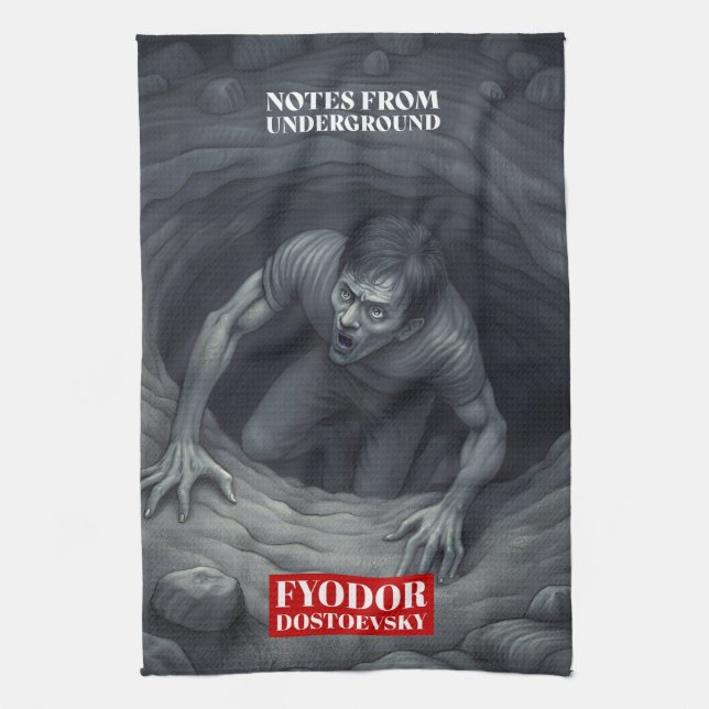 Fyodor Dostoevsky quote Russian writers Tea Towel (Vertical)