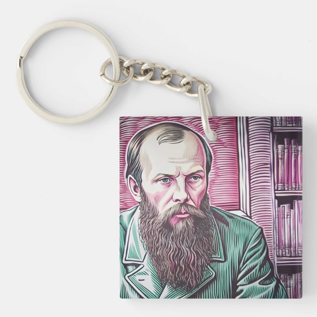Fyodor Dostoyevsky existential quote  Key Ring (Front)