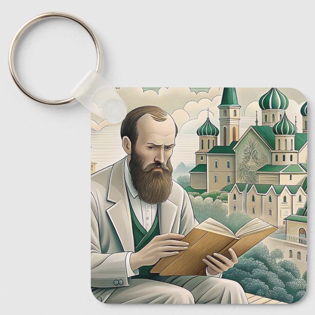 Fyodor Dostoyevsky quote, THE IDIOT  Key Ring (Front)