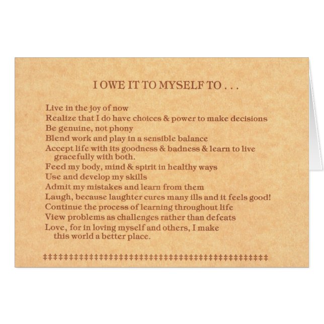 G02: I owe it to myself... (Front Horizontal)