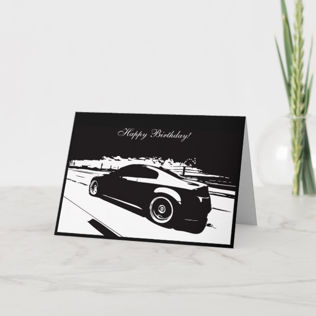 G35 Coupe Car themed Birthday Card (Front)